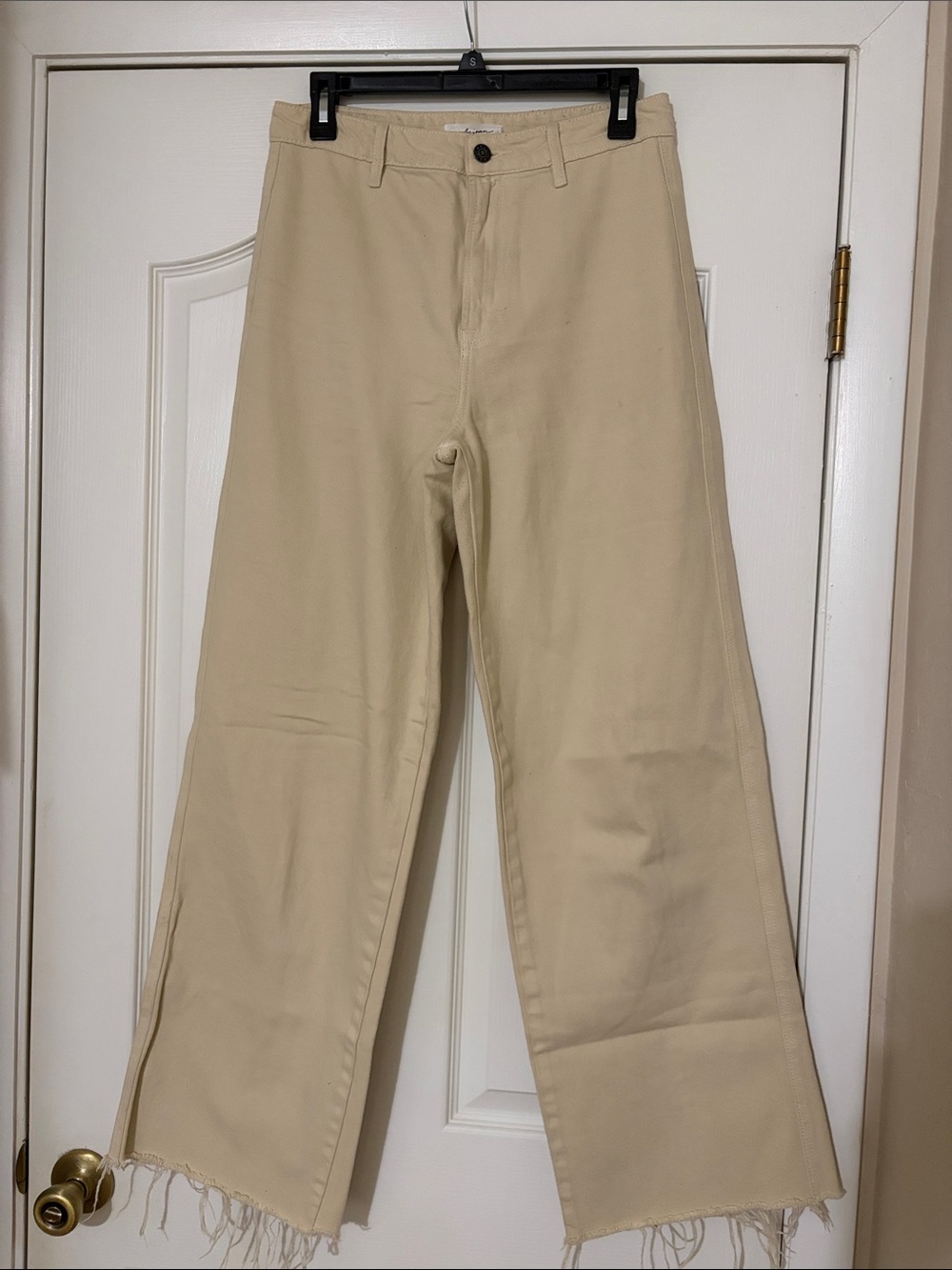 Carly Jean Los Angeles Size 5 Wide-Leg Jaymee Jeans in Ivory/Stone